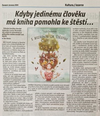 Článek o knize S Rozárkou za štěstím